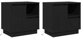 vidaXL Κομοδίνο με 2 pcs Μαύρο 50 x 34.5 x 50 εκ. Επεξεργασμένο ξύλο