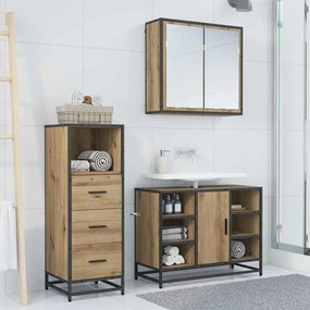 vidaXL Σετ Επίπλων Μπάνιου 3 pcs Artisan Oak Επεξεργασμένο ξύλο