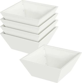 vidaXL Γλάστρα Κήπου 5 τμχ. Λευκό 40 x 40 x 15 cm