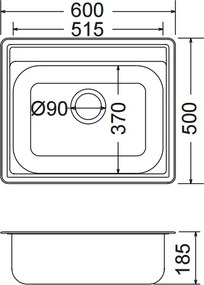 Fortinox Valley 25060 (60x50) - Νεροχύτης κουζίνας - Λείο