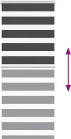 vidaXL Ζέβρα τυφλή Μαύρο Πλάτος υφάσματος 60,9 εκ. Πολυεστέρας