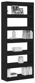 vidaXL Βιβλιοθήκη Μαύρη Οξυά 80 x 30 x 198 εκ Επεξεργασμένο ξύλο