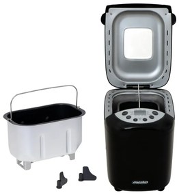 Mesko MS 6022 αρτοπαρασκευαστής, 1/1,5 kg, 850 W, 15 προγράμματα, οθόνη LCD, διπλός αναδευτήρας, κινητό καλάθι, Μαύρο