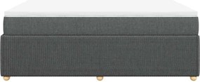 vidaXL Κρεβάτι Boxspring με Στρώμα Σκούρο Γκρι 140x200 εκ Υφασμάτινο