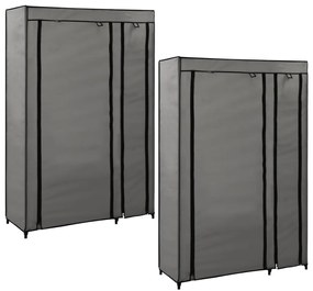vidaXL 282425  Folding Wardrobes 2 pcs Grey 110x45x175 cm Fabric