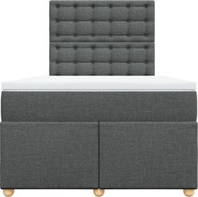 vidaXL Κρεβάτι Boxspring με Στρώμα Σκούρο Γκρι 120x190 εκ Υφασμάτινο