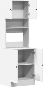 vidaXL Στήλη Κουζίνας Λευκή 60 x 50 x 180 εκ. από Επεξεργασμένο Ξύλο