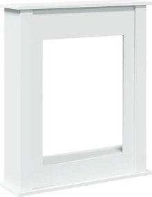 vidaXL Πλαίσιο Τζακιού Λευκό 75x20x87,5 εκ. από Επεξ. Ξύλο
