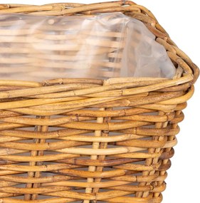 vidaXL Καλάθι Γλάστρας GENDT 3 τεμ. Φυσικό Καφέ Ρατάν Κούμπου