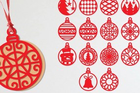 Intra απο ξύλο plywood 3mm-4mm πάχος Χριστουγεννιάτικη μπάλα με λέιζερ Δίασταση 30x20 cm INTRAFABR-106625762