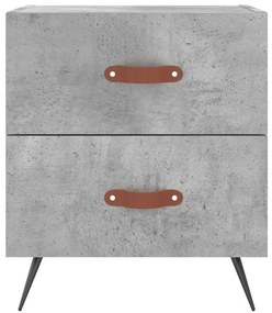 vidaXL Κομοδίνα 2 τεμ. Γκρι Σκυροδεμ. 40 x 35 x 47,5 εκ. Επεξεργ. Ξύλο