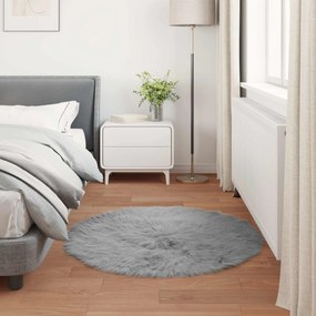 vidaXL Χαλί από τεχνητό πρόβειο δέρμα TAFALLA Γκρι Ø 120 cm