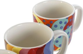 Σετ καφέ DKD Home Decor Πολύχρωμο Κοράλι Bamboo Dolomite Σύγχρονη 180 ml