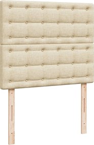 vidaXL Κρεβάτι Boxspring με Στρώμα Κρεμ 120x200 εκ. Υφασμάτινο