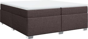 vidaXL Κρεβάτι Boxspring με Στρώμα Σκούρο Καφέ 200x200 εκ. Υφασμάτινο