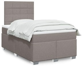 Κρεβάτι Boxspring με Στρώμα Taupe 120x200 εκ. Υφασμάτινο