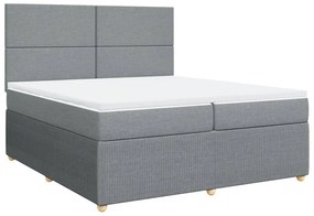 ΚΡΕΒΑΤΙ BOXSPRING ΜΕ ΣΤΡΩΜΑ ΑΝΟΙΧΤΟ ΓΚΡΙ 200X200 ΕΚ. ΥΦΑΣΜΑΤΙΝΟ 3292156