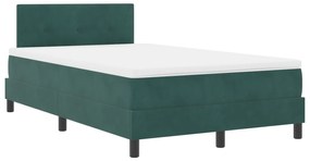 vidaXL Κρεβάτι Box Spring με Στρώμα Σκούρο Πράσινο Μικρό Διπλό Βελούδο
