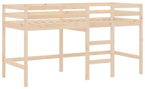 Υπερυψ. Κρεβάτι Παιδικό με Σκάλα 90 x 190 εκ. Μασίφ Ξύλο Πεύκου - Καφέ