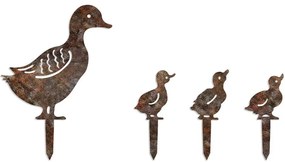 Διακοσμητικό Δαπέδου Κήπου Fam (Σετ 4Τμχ) 565TNL1410 42x40/18x15/18x14/18x15cm Rust Aberto Design Μέταλλο