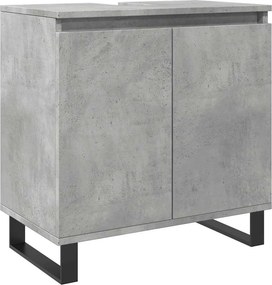 vidaXL Ντουλάπι Μπάνιου Γκρι Σκυροδεμ. 58 x 33 x 60 εκ. Επεξεργ. Ξύλο