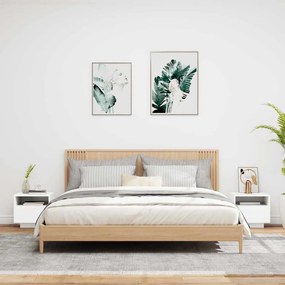 vidaXL Κομοδίνο με Φώτα LED Λευκό 40 x 39 x 37 εκ.