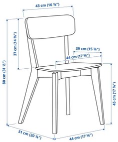 LISABO/LISABO τραπέζι και 4 καρέκλες, 140x78 cm 493.855.29