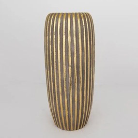 ΒΑΖΟ , ΚΕΡΑΜΙΚΟ, ΚΑΦΕ &amp; ΧΡΥΣΟ, 17.5x17.5x39.5cm|752-20120