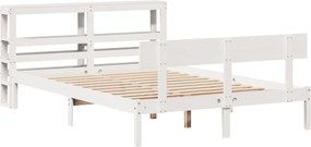 vidaXL Σκελετός Κρεβ. Χωρίς Στρώμα Λευκό 150x200 εκ Μασίφ Πεύκο