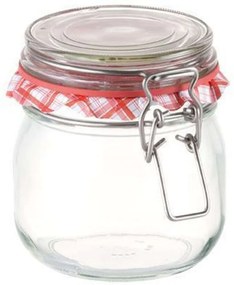 Βάζο Αποθήκευσης Della Casa 895143 Φ10x11cm 600ml Clear-Red Tescoma Γυαλί
