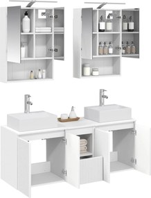 vidaXL Σετ Ντουλαπιών Μπάνιου 5 pcs Λευκό Επεξεργασμένο Ξύλο