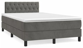 ΚΡΕΒΑΤΙ BOXSPRING ΜΕ ΣΤΡΩΜΑ ΣΚΟΥΡΟ ΓΚΡΙ 120X190 ΕΚ. ΒΕΛΟΥΔΙΝΟ 3269856