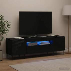vidaXL Ντουλάπα LED Τηλεόρασης Μαύρο Επεξεργασμένο Ξύλο