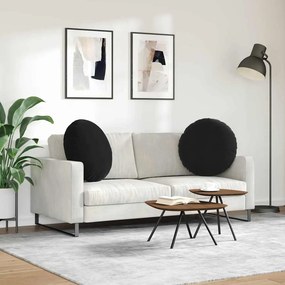 vidaXL Μαξιλάρια καθισμάτων 2 pcs Μαύρο Ø60 x 21 εκ Βελούδο