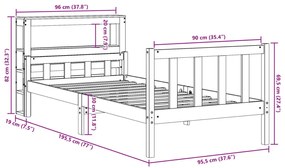 ΠΛΑΙΣΙΟ ΚΡΕΒΑΤΙΟΥ ΚΕΦΑΛΑΡΙ ΚΑΦΕ ΚΕΡΙΟΥ 90X190 ΕΚ. ΜΑΣΙΦ ΠΕΥΚΟ 3305915