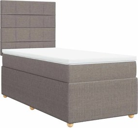 vidaXL Κρεβάτι Boxspring με Στρώμα Taupe 90x190 εκ.Υφασμάτινο