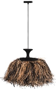 ΦΩΤΙΣΤΙΚΟ ΟΡΟΦΗΣ ORDEM HM4716 ΚΑΠΕΛΟ ΙΝΕΣ SISAL &amp; ΜΠΑΝΑΝΑΣ-ΜΑΥΡΟ &amp; ΦΥΣΙΚΟ Φ60x50Υεκ (1 Τεμμάχια)