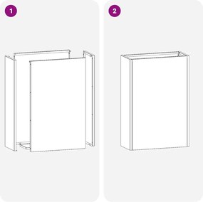 vidaXL Σχέδιο &amp; βάση αποθήκευσης Λαδί 28 x 12 x 41 εκ Ατσάλι