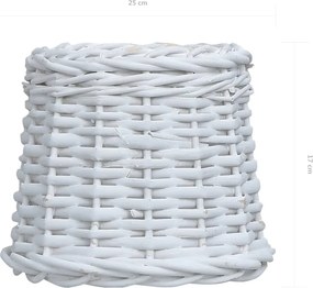 vidaXL Καπέλο Φωτιστικού Λευκό 25 x 17 εκ. από Wicker