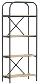 vidaXL Ράφι Βιβλίων Sonoma Δρυς 60 x 30 x 146 εκ Επεξεργασμένο ξύλο