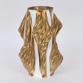 Βάζο Πορσελάνινο 3D 752-21103 18x18x28cm White-Gold Estheti Home Porcelain