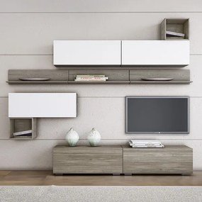 Intrahome Σύνθεση σαλονιού "SMART 5C" σε χρώμα σταχτί-λευκό Intrahomesa-00652663
