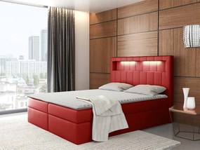Επενδυμένο κρεβάτι Aspen-Kokkino-180 x 200