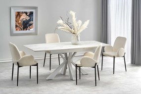 VIVALDI extension table white marble, leg white DIOMMI V-CH-VIVALDI-ST