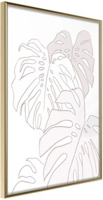 Αφίσα - Beige Leaves - 20x30 - Χρυσό - Χωρίς πασπαρτού