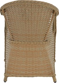 Πολυθρόνα κήπου Hadrian pakoworld rattan καφέ- textilene μπεζ 57x70x85εκ