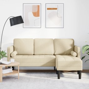 vidaXL Σετ Καναπέ Κρεμ 173 x 131 x 67 εκ ύφασμα