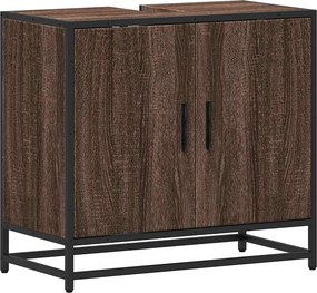 vidaXL ντουλάπι νιπτήρα μπάνιου καφέ δρυς 65x33x60 cm