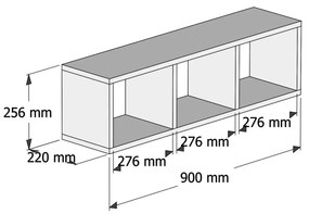 ΡΑΦΙΕΡΑ ΤΟΙΧΟΥ ΜΕΛΑΜΙΝΗΣ ΓΚΡΙ &amp; ΛΕΥΚΟ  90x22x25,6Υ εκ.