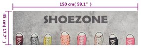 Χαλί Κουζίνας Πλενόμενο Επιγραφή Shoezone 45x150 εκ. Βελούδινο - Πολύχρωμο